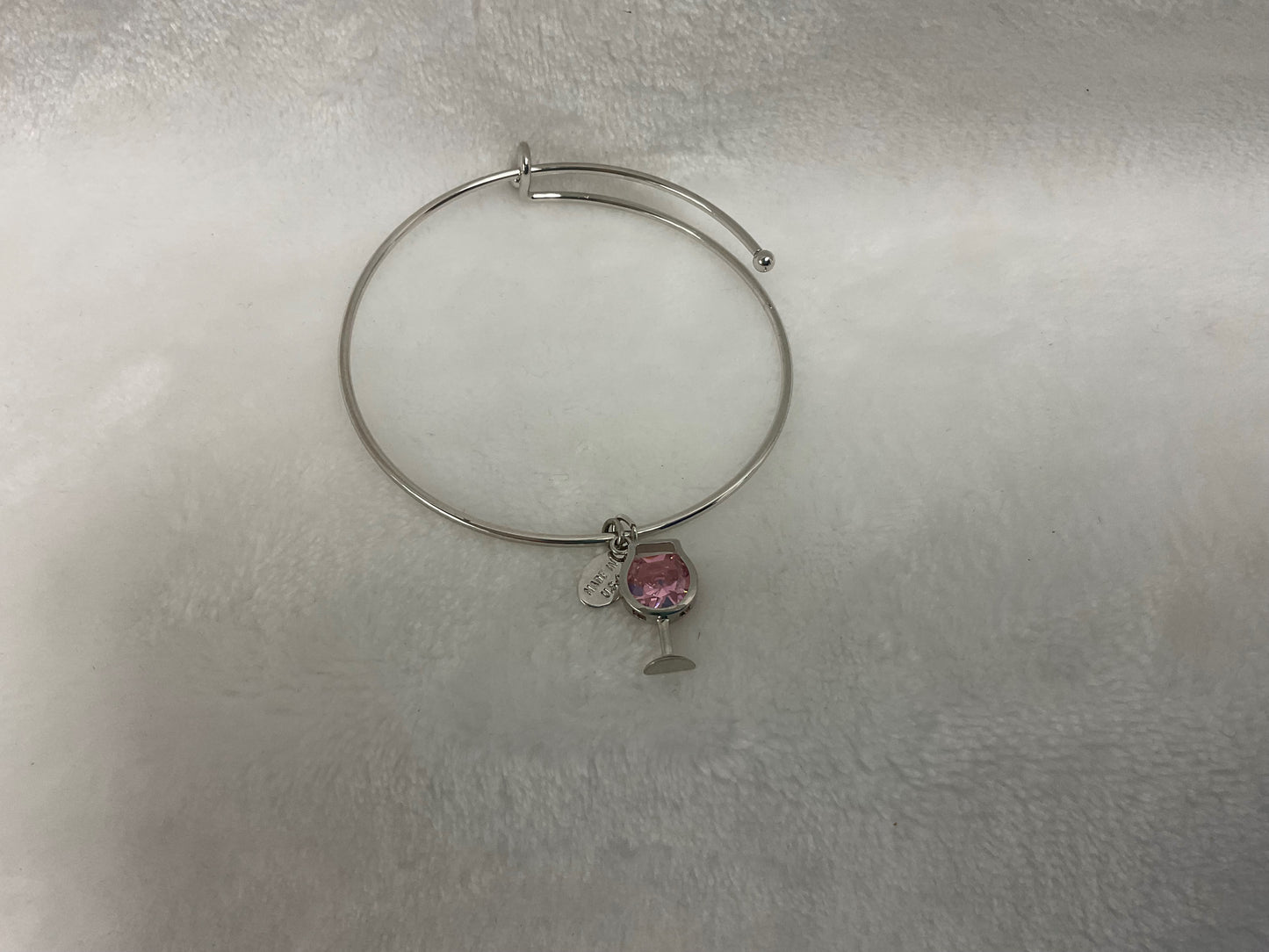 BR3372-Wine Glass Bangle Bracelet
