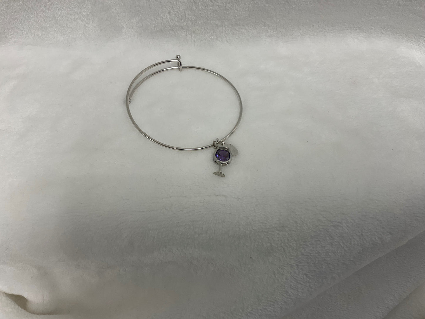 BR3372-Wine Glass Bangle Bracelet