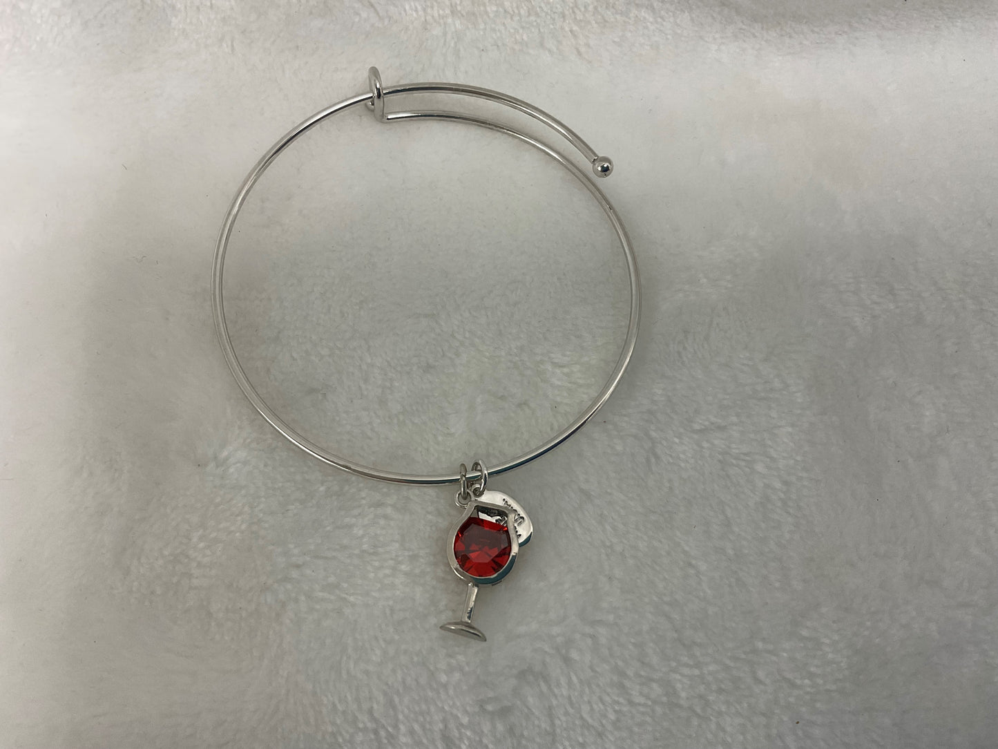 BR3372-Wine Glass Bangle Bracelet