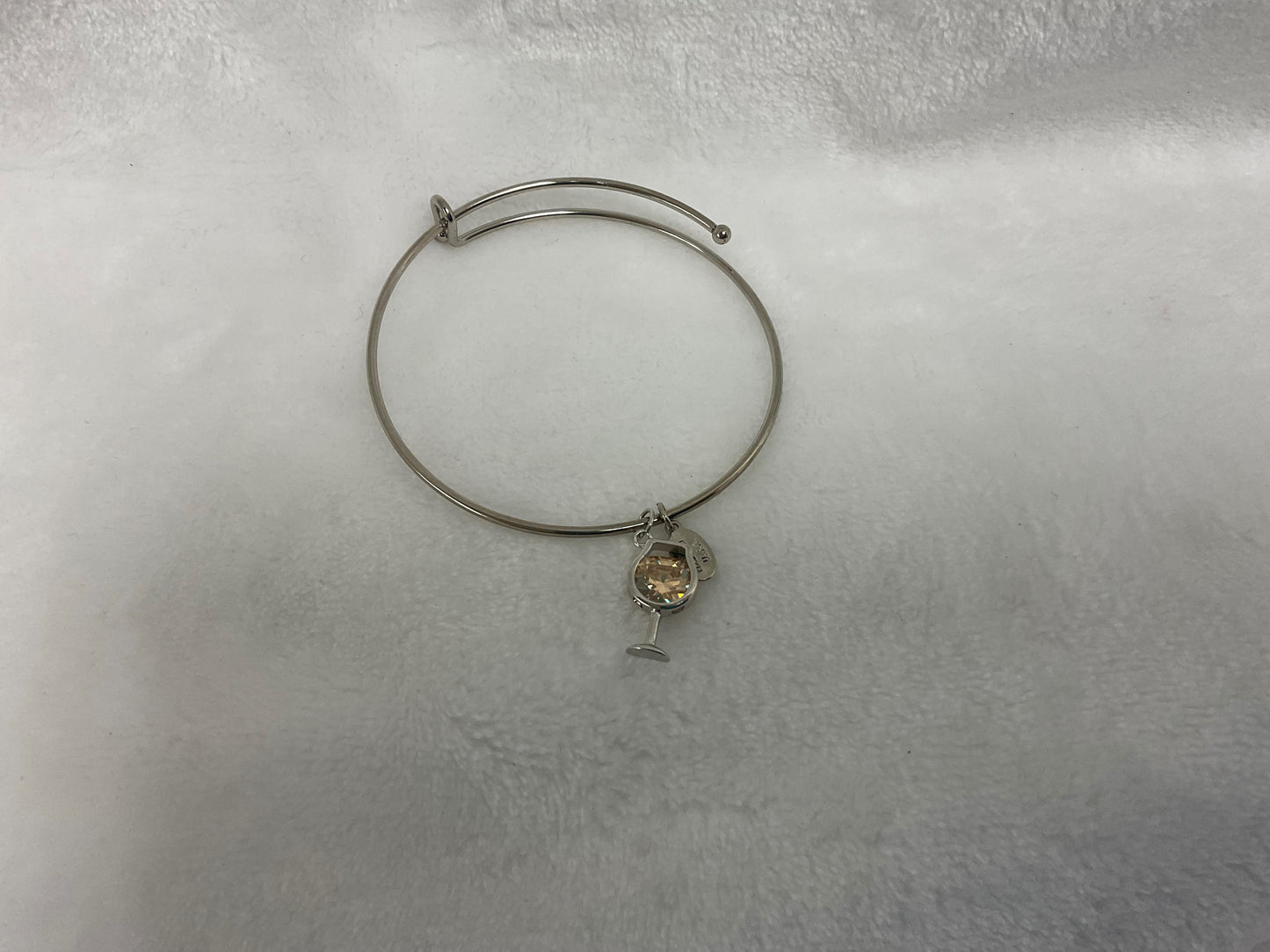 BR3372-Wine Glass Bangle Bracelet
