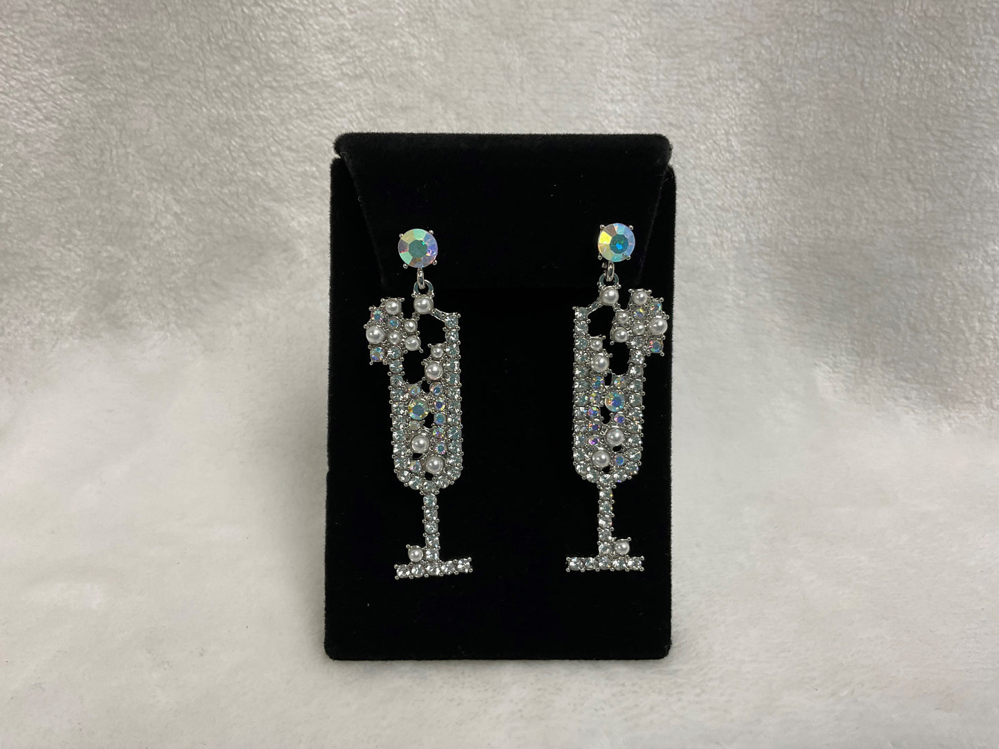 PE5173-Sparkling Wine Glass Dangle Earrings