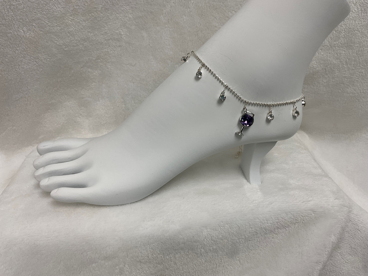 AN62-Grape Wine Glass Adjustable Anklet