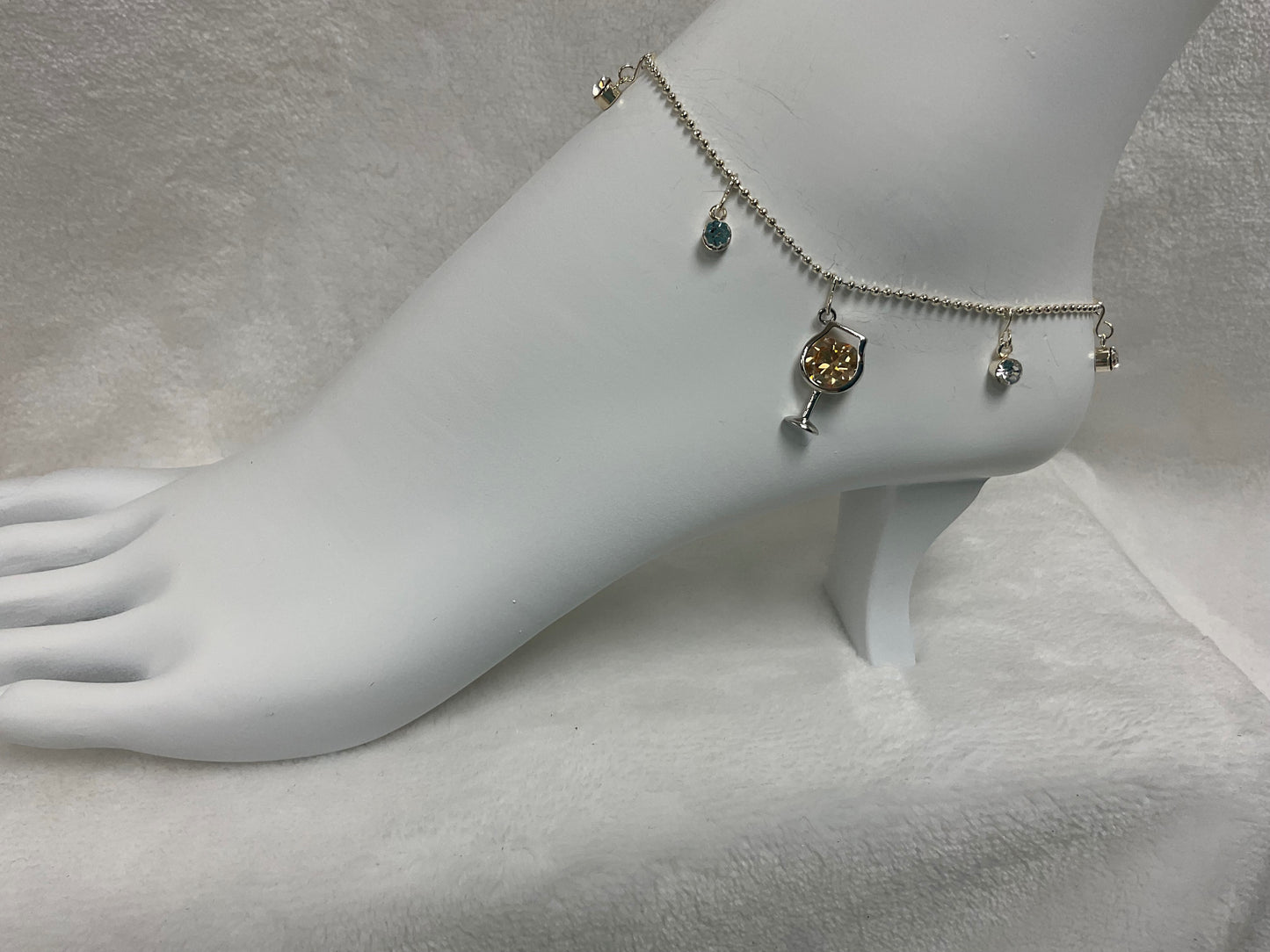 AN62-Grape Wine Glass Adjustable Anklet