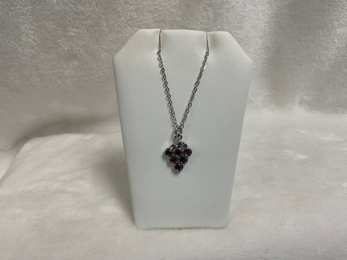 N3487-Bezel Set Purple Grape Cluster Necklace