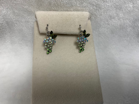 PE3894-Tricolor Grape Cluster Dangle Earring