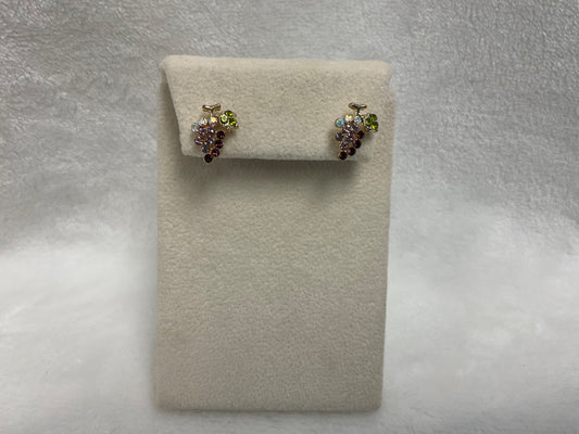 PE4172-Small Grape Cluster Post Earrings