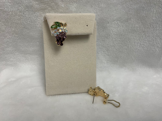 PE4570-French Clip Grape Cluster Post Earrings